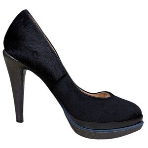 Cole Haan Black Calf Hair Platform Pumps Size 8B